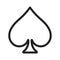 Black outline spade poker suit symbol