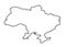 Black outline of Ukraine map