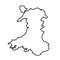 Black outline of Wales map