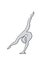 Black outline Woman Gymnast in a backwalkover