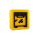 Black Oven icon isolated on transparent background. Stove gas oven sign. Yellow square button.