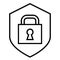 Black Padlock icon. Lock flat line design sign