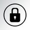 Black padlock icon. Vector illustration