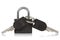 Black padlock with a keys