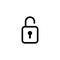 The black padlock lock icon is thin