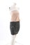 Black pailette skirt on Headless Mannequin Cloth Display Dressmaker doll figurine. Fashion designer clothes.