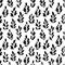 Black paint branches vector seamless pattern