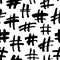 Black paint hashtags vector seamless pattern