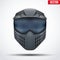 Black paintball mask with goggles. Original design