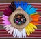 Black Painted Easter Eggs Basket Rainbow Feathers