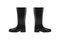 Black pair of rubber boots. Mockup isolated on white background.a pair of gumboots, gummies, rain boots, wellies, muck boots.