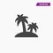 Black Palm island, coconut tree icon.