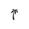 Black palm tree silhouette isolated on white