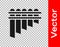 Black Pan flute icon isolated on transparent background. Traditional peruvian musical instrument. Zampona. Folk