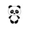 Black panda icon, bear sign. Vector illustration eps 10