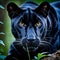 Black panther close up portrait in woods generative ai