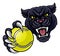 Black Panther Holding Tennis Ball Mascot