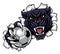 Black Panther Soccer Mascot Breaking Background