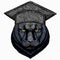 Black panther. Square academic cap, graduate cap, cap, mortarboard. Wild cat portrait.