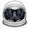 Black panther. Wild cat portrait. Astronaut animal. Vector portrait. Cosmos and Spaceman. Space illustration about