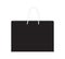 Black Paper Bag with Handle Vector. Realistic Paper Bag