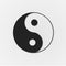 Black paper cut yin yang symbol