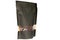 Black paper doypack stand up pouch with window zipper filled with coffee beans on white background