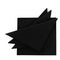 Black paper serviettes, napkins isolated on white. For funeral, wake etc.