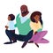 black parents couple with son