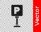 Black Parking icon isolated on transparent background. Street road sign. Vector Illustration