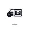 black parking isolated vector icon. simple element illustration from hotel concept vector icons. parking editable logo symbol