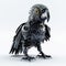 Black Parrot Robot Pet: Playfully Intricate 3d Render In Kawaiipunk Style