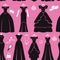 Black party dresses Silhouette seamless pattern