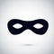 Black party mask. Festival mask icon. Carnival incognito masque. Vector