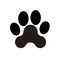 Black Paw Print footprint mark vector silhouette.Dog,animal,pet,cat