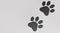 Black paw print on white background. Dog or cat paw print. Animal track. pet concept. 3D renderring