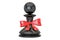 Black pawn with bow and ribbon closeup, gift concept. 3D rendering