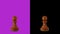 Black pawn chess piece chromakey 360 degree rotation