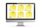 Black PC Monitor Mockup Yellow Stickers