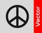 Black Peace icon isolated on transparent background. Hippie symbol of peace. Vector