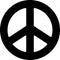Black Peace icon isolated on white background. Hippie symbol of peace. Vector