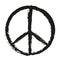 black peace sign painting