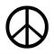 Black peace sign symbol for banner, general design print and websites.