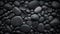 Black pebble stones texture. Dark natural rock backdrop. Generative AI