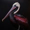 Black Pelican: Dark And Colorful Oil Painting By Peter Coulson