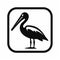 Black Pelican Icon In Robert Irwin Style: Urban Signage Inspired Design