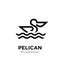 Black pelican line logo vector icon illustration isolated design