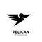 Black pelican logo vector icon illustration isolated design