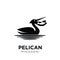 Black pelican logo vector icon illustration isolated design