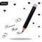 Black pencil with text forever with you and hearts on white background eps 10